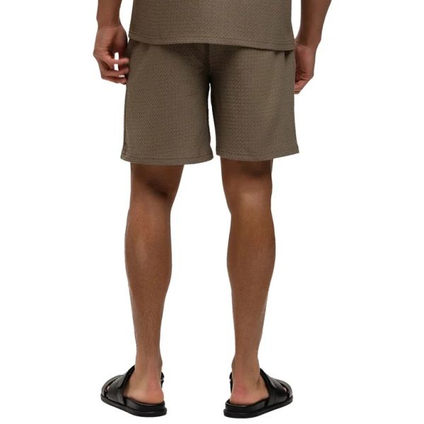 Malelions Diagonal Seersucker Korte Broek Bruin