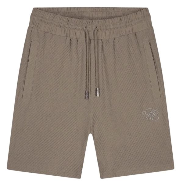 Malelions Diagonal Seersucker Korte Broek Bruin
