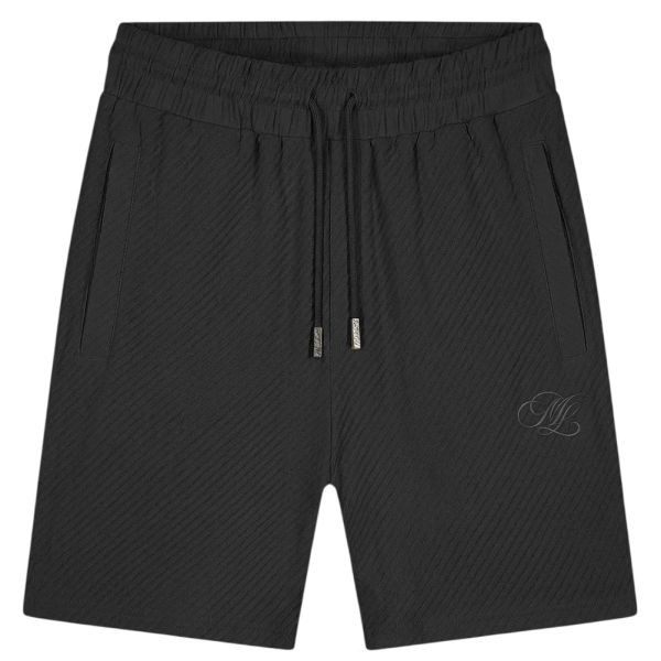 Malelions Diagonal Seersucker Korte Broek Zwart