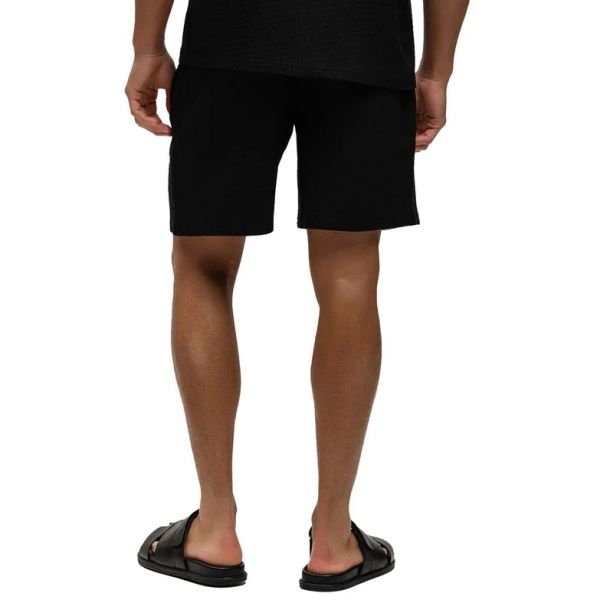 Malelions Diagonal Seersucker Korte Broek Zwart