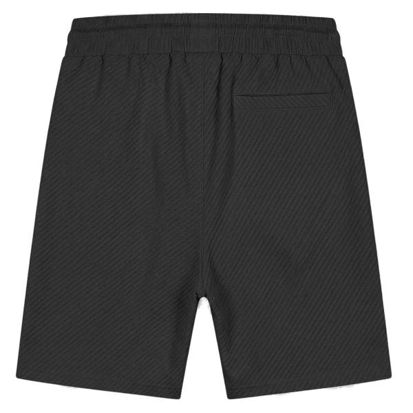 Malelions Diagonal Seersucker Korte Broek Zwart