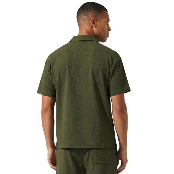 Malelions Emblem Seersucker Buttonless Polo Groen