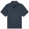 Malelions Emblem Seersucker Buttonless Polo Navy
