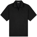 Malelions Emblem Seersucker Buttonless Polo Zwart