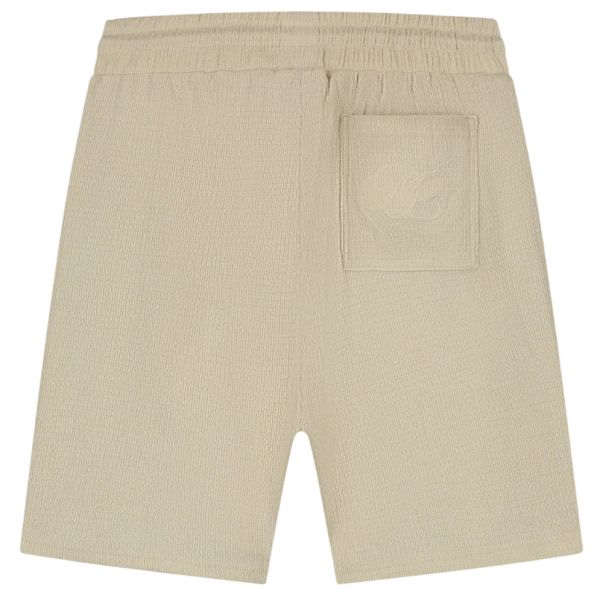 Malelions Emblem Seersucker Korte Broek Beige