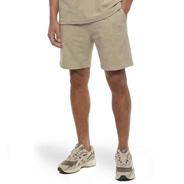 Malelions Emblem Towelling Korte Broek Beige