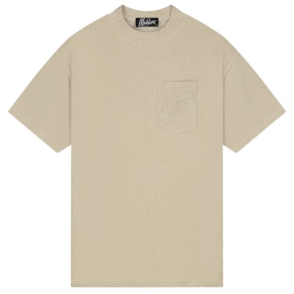 Malelions Emblem Towelling T-shirt Beige