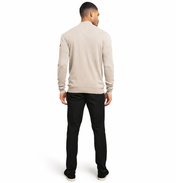 Malelions Knitted Quarter Zip Sweater Beige