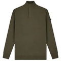 Malelions Knitted Quarter Zip Sweater Donker Groen