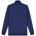 Malelions Knitted Quarter Zip Sweater Navy
