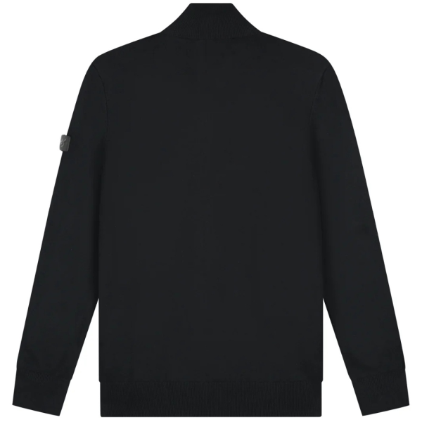 Malelions Knitted Quarter Zip Sweater Zwart