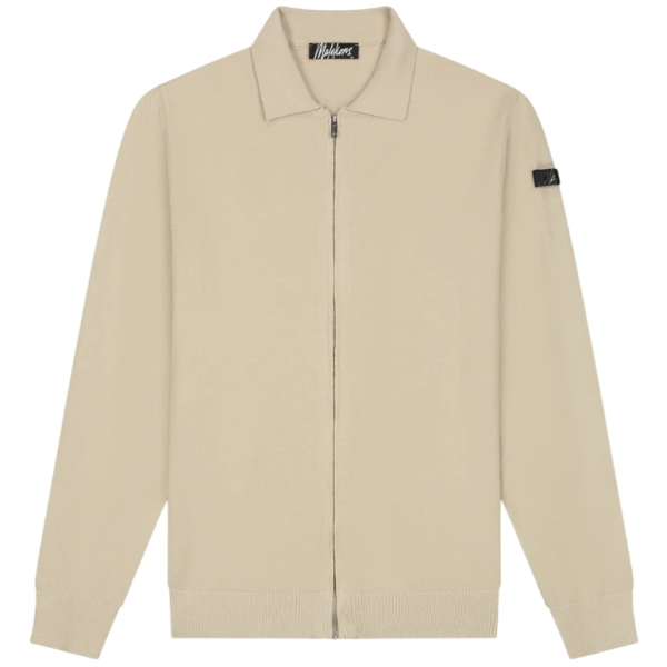 Malelions Knitted Zip Vest Beige