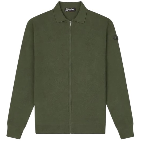 Malelions Knitted Zip Vest Donker Groen