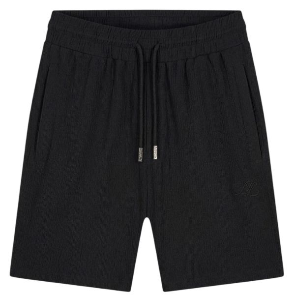 Malelions Emblem Seersucker Korte Broek Zwart