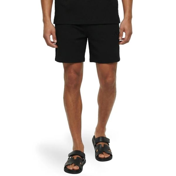 Malelions Emblem Seersucker Korte Broek Zwart