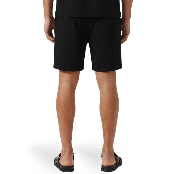 Malelions Emblem Seersucker Korte Broek Zwart