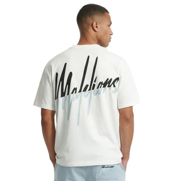 Malelions Oversized Split T-shirt Wit