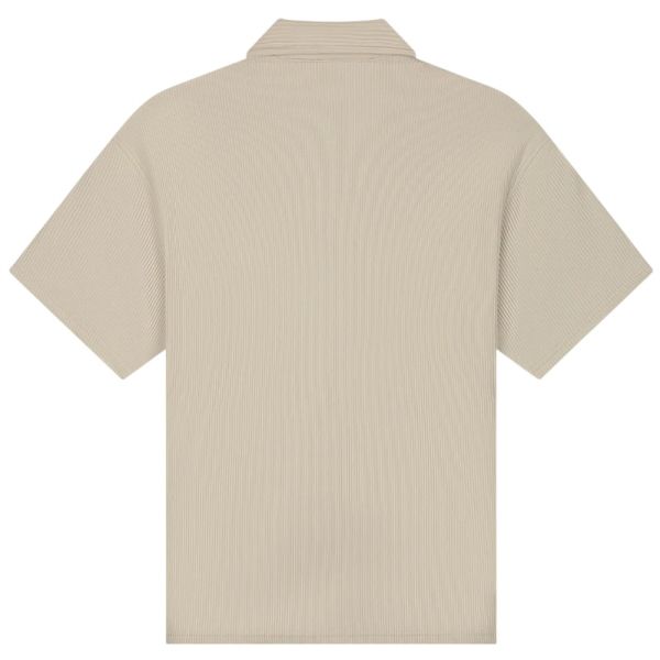 Malelions Ribbed Camp Collar Overhemd Beige