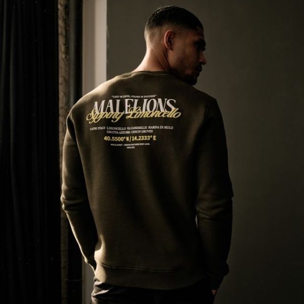Malelions Men Sipping Limoncello Sweater Vintage Green