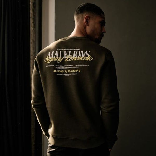 Malelions Men Sipping Limoncello Sweater Vintage Green