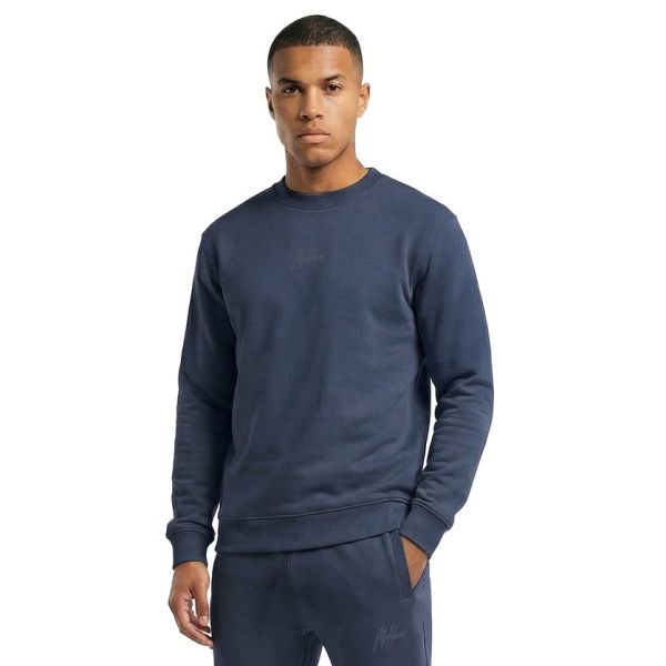 Malelions Men Striped Signature Sweater Navy
