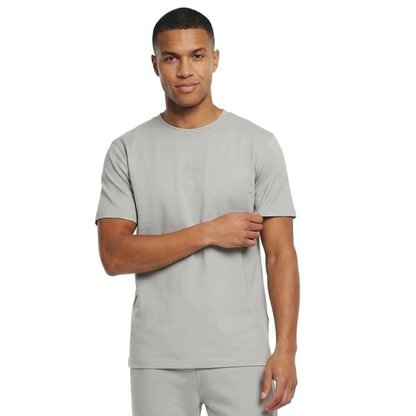 Malelions Men Striped Signature T-Shirt Pearl Grey