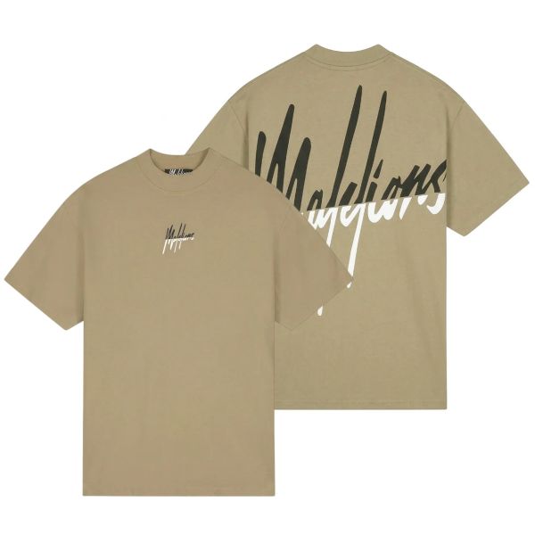 Malelions Oversized Split T-shirt Beige