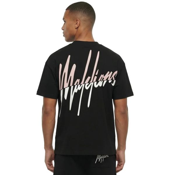 Malelions Oversized Split T-shirt Zwart