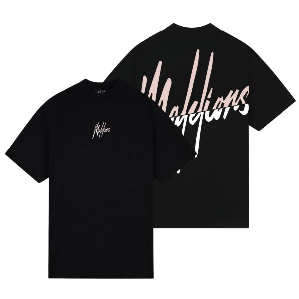 Malelions Oversized Split T-shirt Zwart