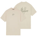 Malelions Oversized Striped Signature T-shirt Beige