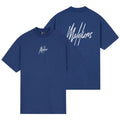 Malelions Oversized Striped Signature T-shirt Blauw
