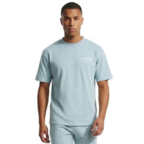 Malelions Permanent Vacation T-shirt Licht Blauw