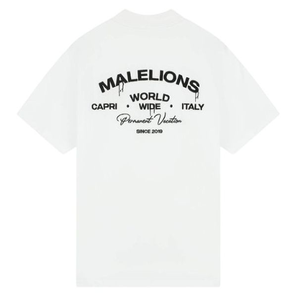 Malelions Permanent Vacation T-shirt Wit