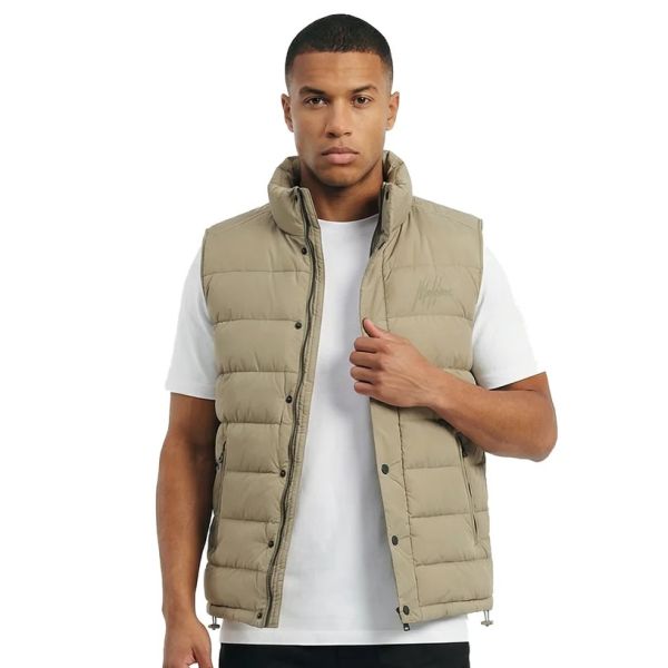 Malelions Placket Padded Bodywarmer Bruin