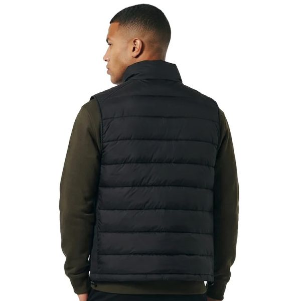 Malelions Placket Padded Bodywarmer Zwart