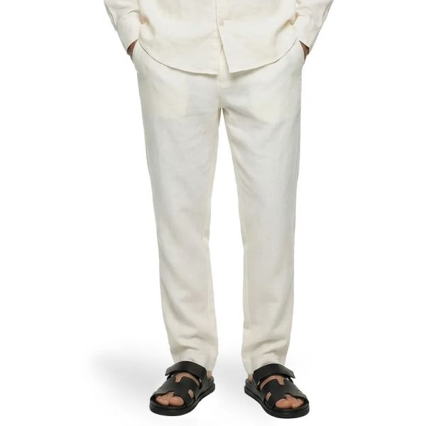 Malelions Premium Linen Broek Off White