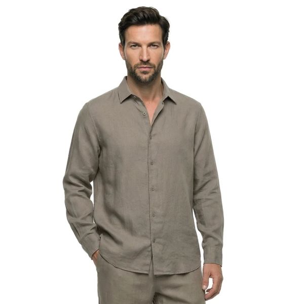 Malelions Premium Linen Overhemd Beige