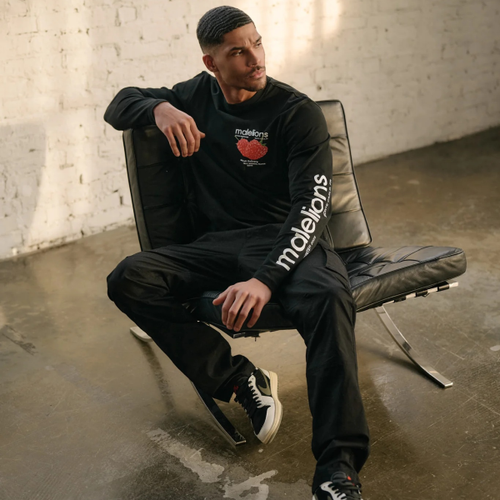 Malelions Raspberry Longsleeve T-shirt Zwart