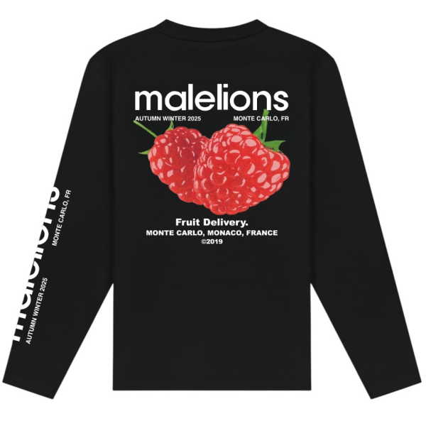 Malelions Raspberry Longsleeve T-shirt Zwart