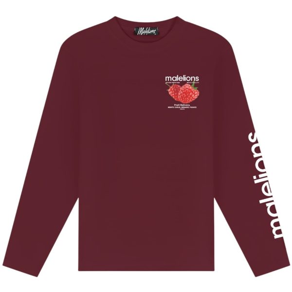 Malelions Raspberry Longsleeve T-shirt Bordeaux