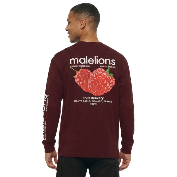 Malelions Raspberry Longsleeve T-shirt Bordeaux