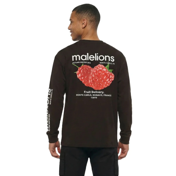 Malelions Raspberry Longsleeve T-shirt Bruin