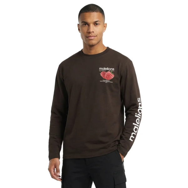 Malelions Raspberry Longsleeve T-shirt Bruin