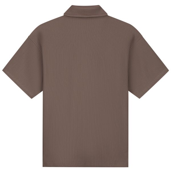 Malelions Ribbed Camp Collar Overhemd Bruin