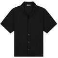 Malelions Ribbed Camp Collar Overhemd Zwart