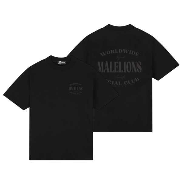 Malelions Social Club T-shirt Zwart