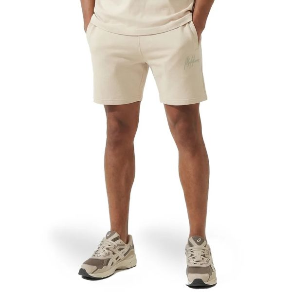 Malelions Striped Signature Korte Broek Beige