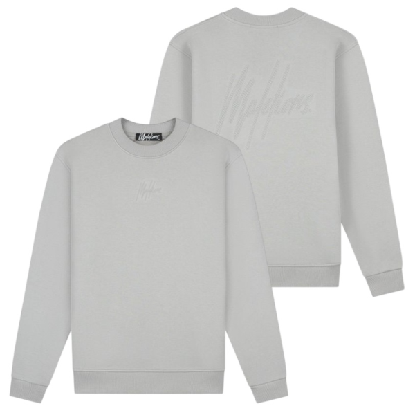 Malelions Striped Signature Sweater Grijs