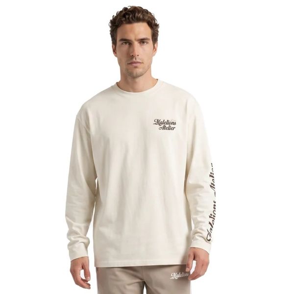 Malelions University Longsleeve T-shirt Off White