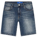 Malelions Washed Denim Korte Broek Donker blauw